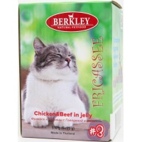 Беркли пауч для кошек № 3 Фрикасе паштет курица с говядиной в желе, 6 шт по 85 г 