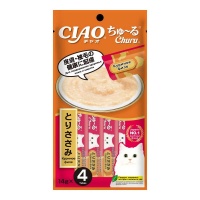 INABA CIAO крем-лакомство для кошек Churu пюре Куриное филе для поддержания здоровья кожи и шерсти, 14 г х 4 шт