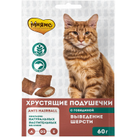 Мнямс Лакомство для кошек хрустящие подушечки, говядина