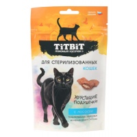 Титбит Хрустящие подушечки для стерилизованных кошек с лососем