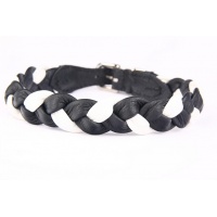 ZOOLESZCZ Ошейник для собак "Plaited", черно-белый
