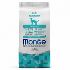 Monge Cat Monoprotein Sterilised Merluzzo корм для стерилизованных кошек с треской 1,5 кг+В ПОДАРОК беззерновой корм из тунца для стерил. кошек 1,5 кг