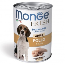 Monge Dog Fresh Chunks in Loaf консервы для собак мясной рулет курица 400г