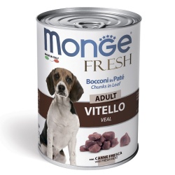 Monge Dog Fresh Chunks in Loaf консервы для собак мясной рулет телятина 400г