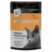 Probalance корм консервы Immuno Protection для кошек, говядина в соусе, 85г