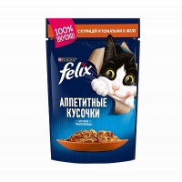 Felix пауч консервы для кошек аппетитные кусочки с курицей 85 г.