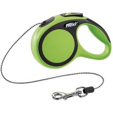 FLEXI New Comfort XS Cord 3 m Поводок-рулетка, трос, черный/зеленый, до 8 кг