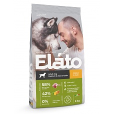Elato Holistic корм для взрослых собак средних и крупных пород с курицей и уткой