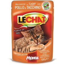 Lechat кусочки в соусе с курицей и индейкой для кошек, 100 г
