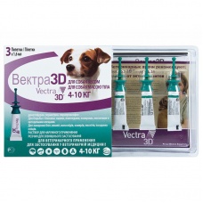 Вектра 3D инсектоакарицидные капли для собак 4-10 кг 3 пип./уп.