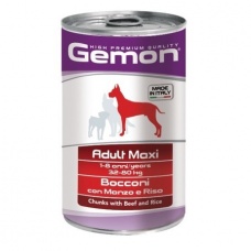 Gemon Dog Maxi консервы для собак крупных пород кусочки говядины с рисом 1250г