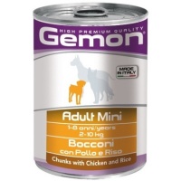 Gemon Dog Mini консервы для собак мелких пород кусочки курицы с рисом 415г