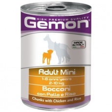 Gemon Dog Mini консервы для собак мелких пород кусочки курицы с рисом 415г