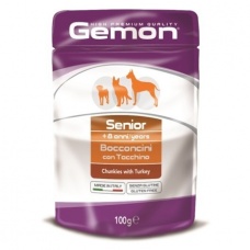 Gemon Dog Pouch паучи для пожилых собак кусочки индейки 100г