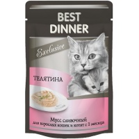 Best Dinner Exclusive пауч для кошек мусс сливочный Телятина