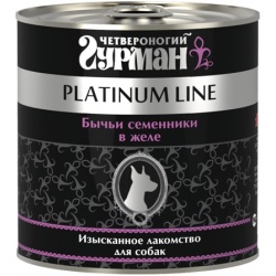 Четвероногий Гурман Platinum консервы для собак Бычьи семенники в желе