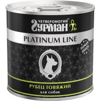 Четвероногий Гурман Platinum консервы для собак Рубец говяжий в желе