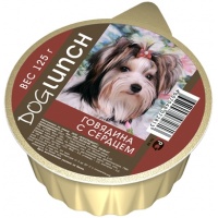 Dog Lunch консервы для собак крем-суфле Говядина с сердцем