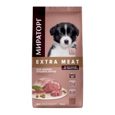 Мираторг EXTRA MEAT сухой корм для щенков ср. пород c нежной Телятиной