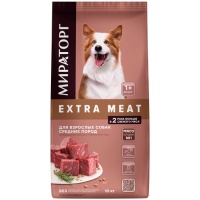 Мираторг EXTRA MEAT сухой корм для взр. собак ср. пород с Говядиной Black Angus