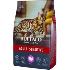 Mr.Buffalo ADULT SENSITIVE сухой корм для кошек Индейка