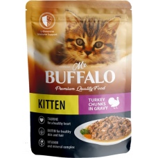Mr.Buffalo KITTEN пауч.для котят Индейка на пару в соусе