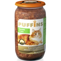 Puffins консервы для кошек Кролик с гусем
