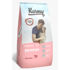 Karmy Delicious Medium & Maxi сухой корм для собак средних и крупных пород, привередливых в питании, с телятиной 14 кг
