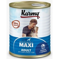 KARMY MAXI Junior влажный корм для щенков крупных пород с ягненком, 340 г